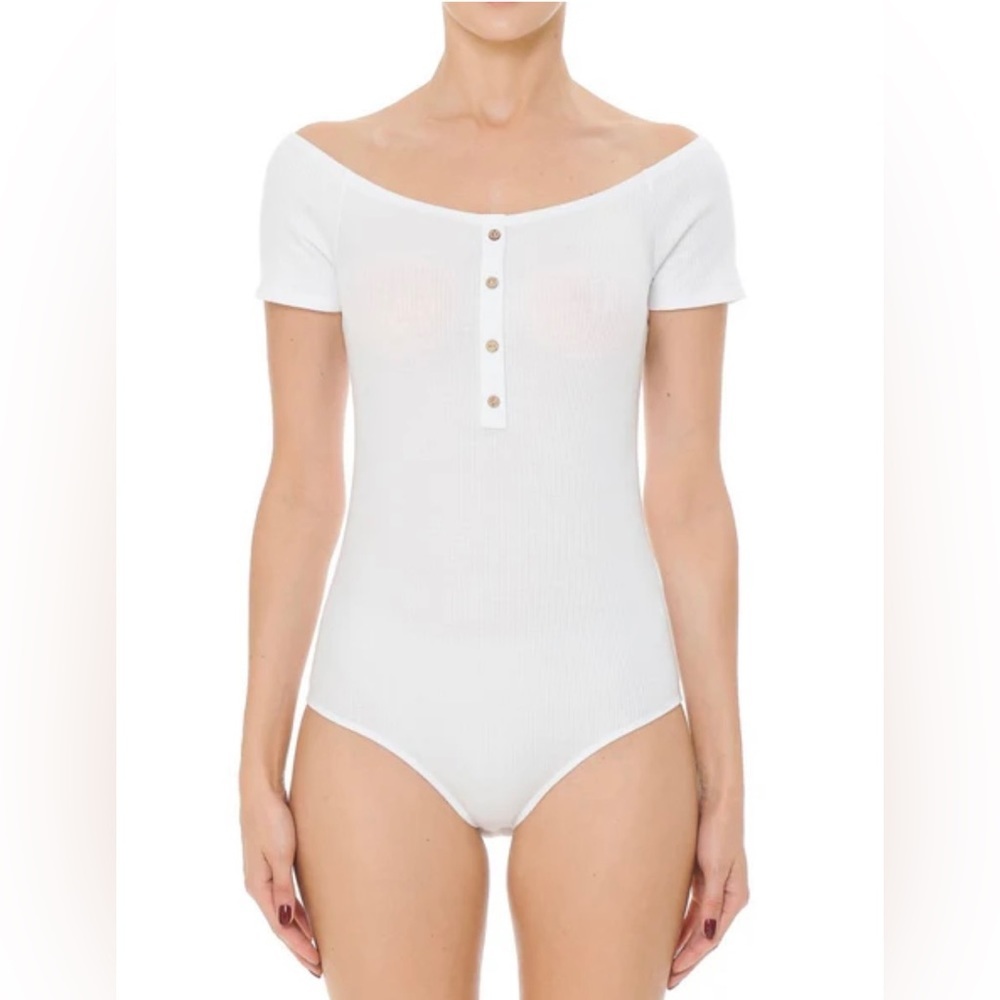 So Brand Like New White Bodysuit Top